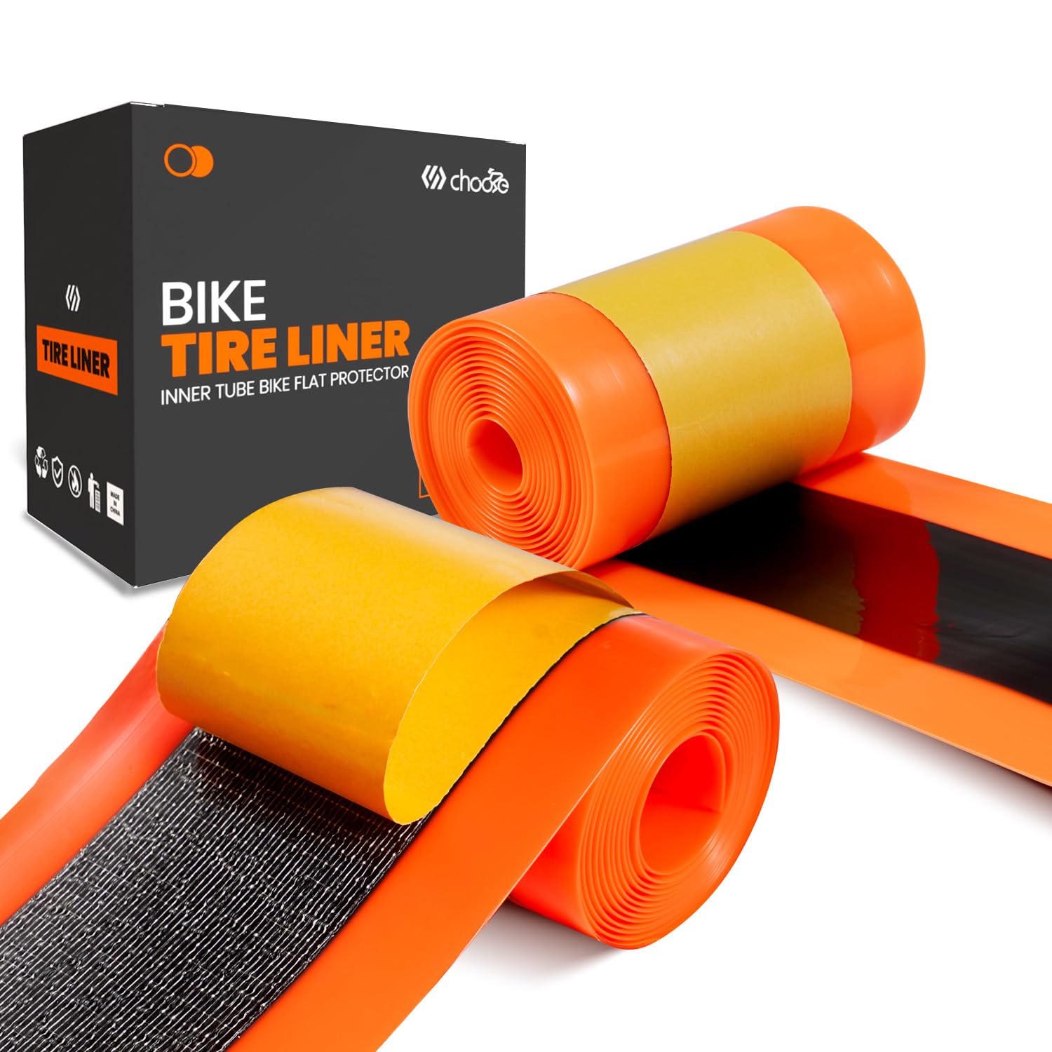 CNCLOL Bike Tyre Liners, Anti-Puncture Tyre Liner Self-Adhesive, Inner Tube Protection Tape for 18/20/24/26/27.5/28/29 Mountain/E-Bike/Road/Fat/700c Bicycle Tires