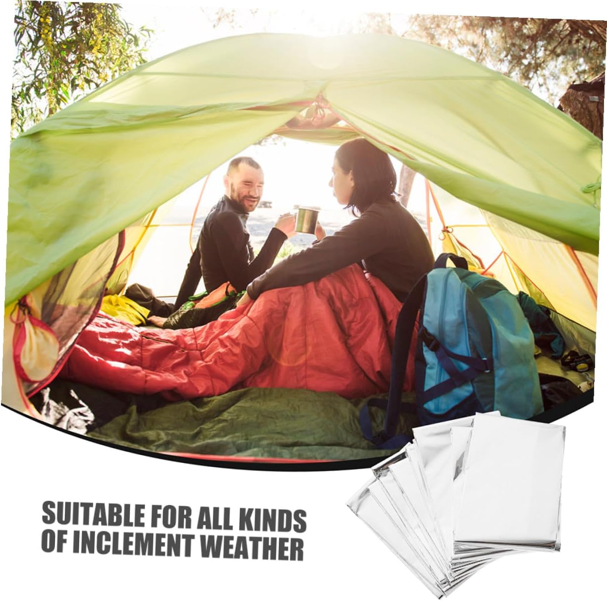 4pcs Emergency Blanket Survival Thermal Foil Blankets Lightweight Insulating Rescue for Outdoor Camping Hiking Emergency First Aid