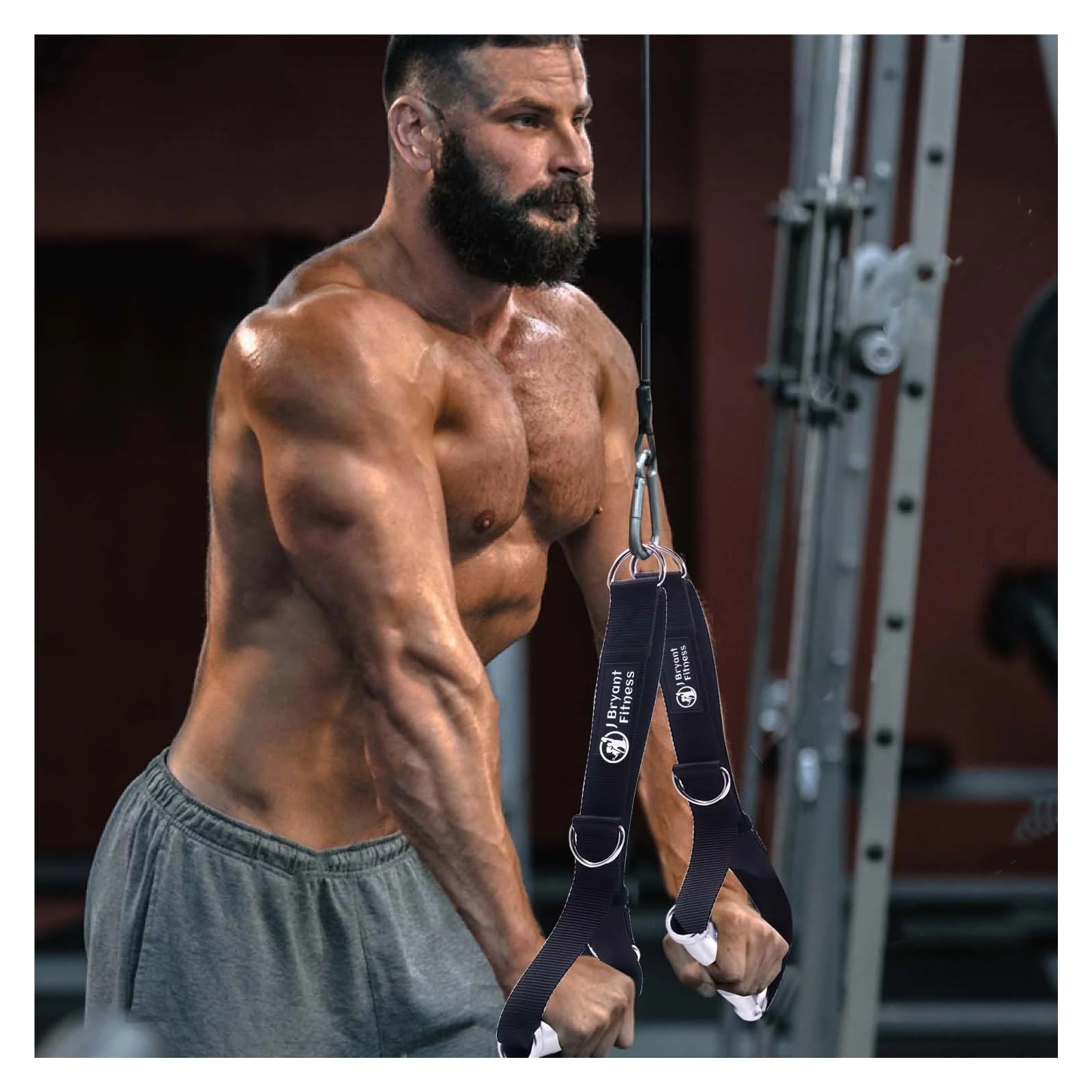 Maniglie per bande di resistenza 3 in 1 Fitness regolabile in metallo maniglie da palestra tricipiti corda cavo macchina allegati for puleggia LAT tirare giù sistema di allenamento(Handle only)