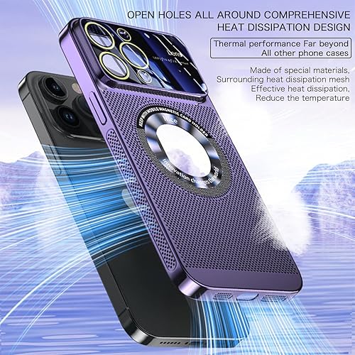 Miniatura 7 de Funda magnética de disipación de calor galvanizada para iPhone 13 14 Plus Pro Max, funda de refrigeración magnética sin marco para ventana grande,