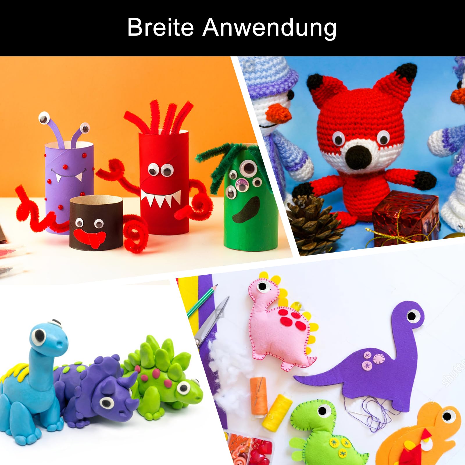 1970PCS Yeux Mobiles Avec Auto-Adhésif Autocollants En