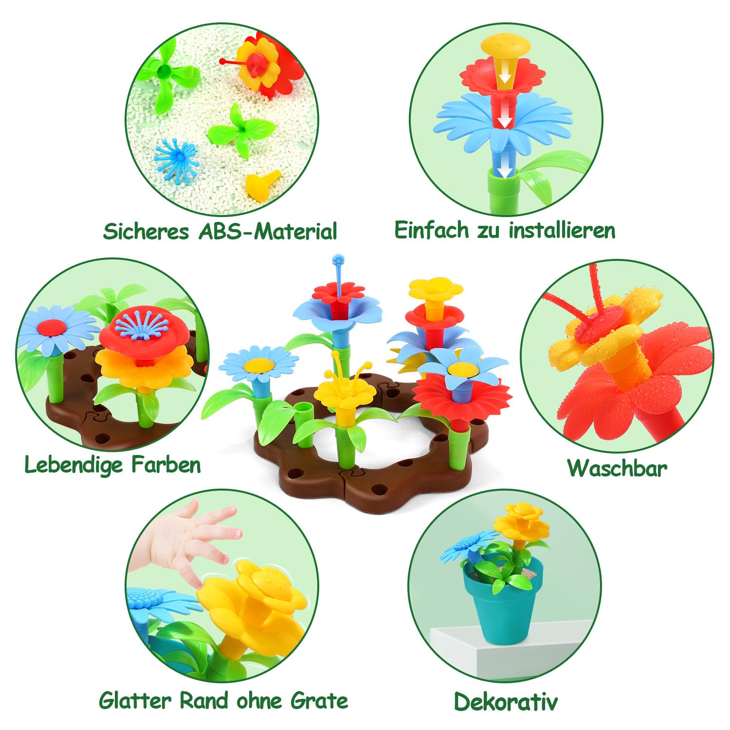 cute stone Gartenwerkzeug-Set für Kinder, Gartenspielzeug mit Schubkarre, Gießkanne, Schaufel, Blumengarten-Bauspielzeug, Rollenspiel für draußen und drinnen