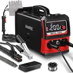 Máquina De Solda Elétrica Mig200, Multifuncional Flux Mig/Lift Tig/Stick 3 Em 1, Soldadora Inversora Igbt Com Display Digital Led