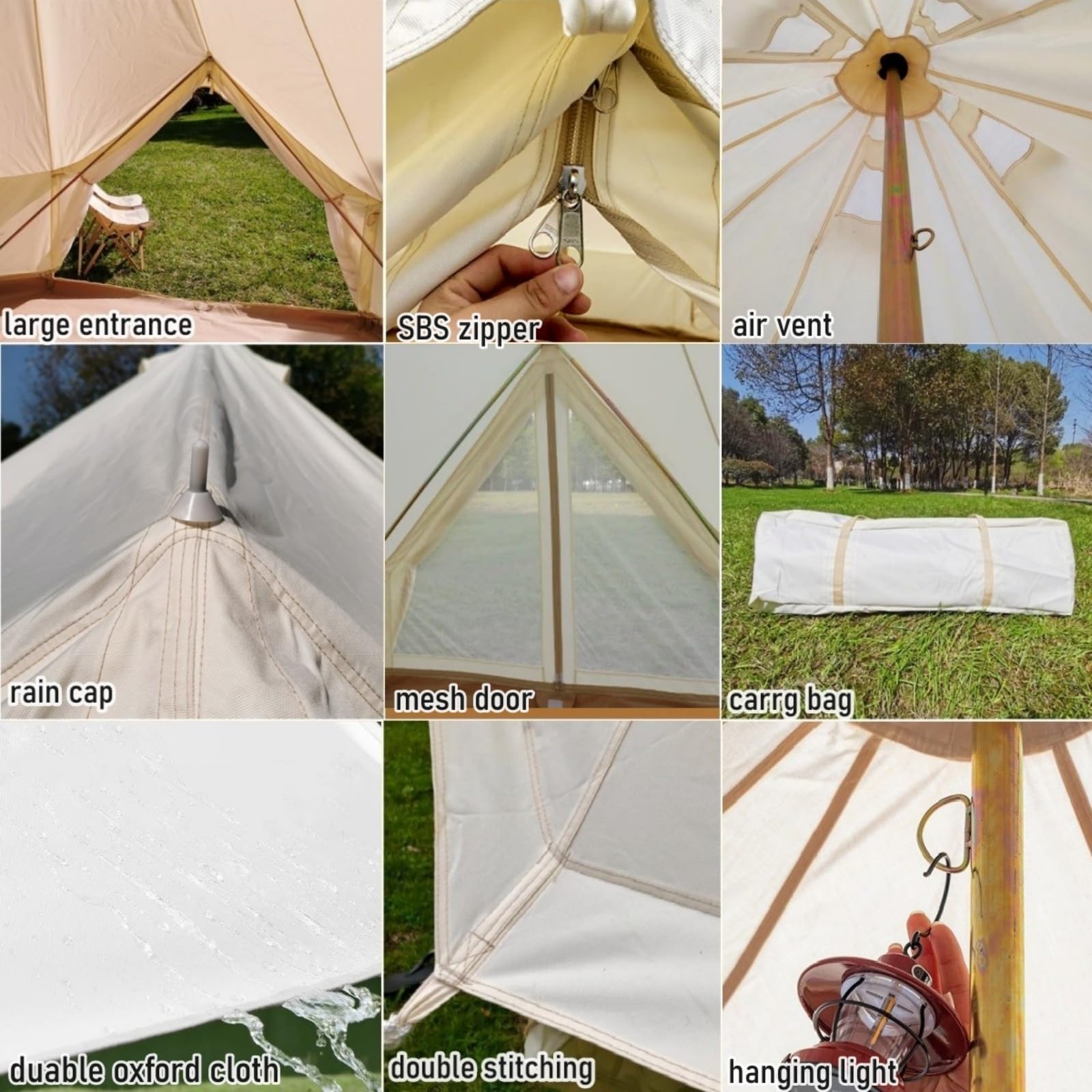 Latourreg Outdoor wodoszczelny namiot 4 m, 5 m, glamping Bell Deluxe Jurt, namiot na kemping