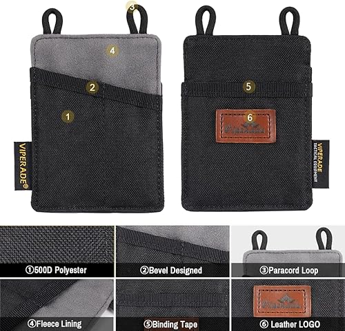 Miniatura 4 de VIPERADE VE6 - Bolsa EDC, organizador de bolsillo con trabilla para cinturón, bolsa organizadora EDC de 4 bolsillos, bolsa de bolsillo EDC para