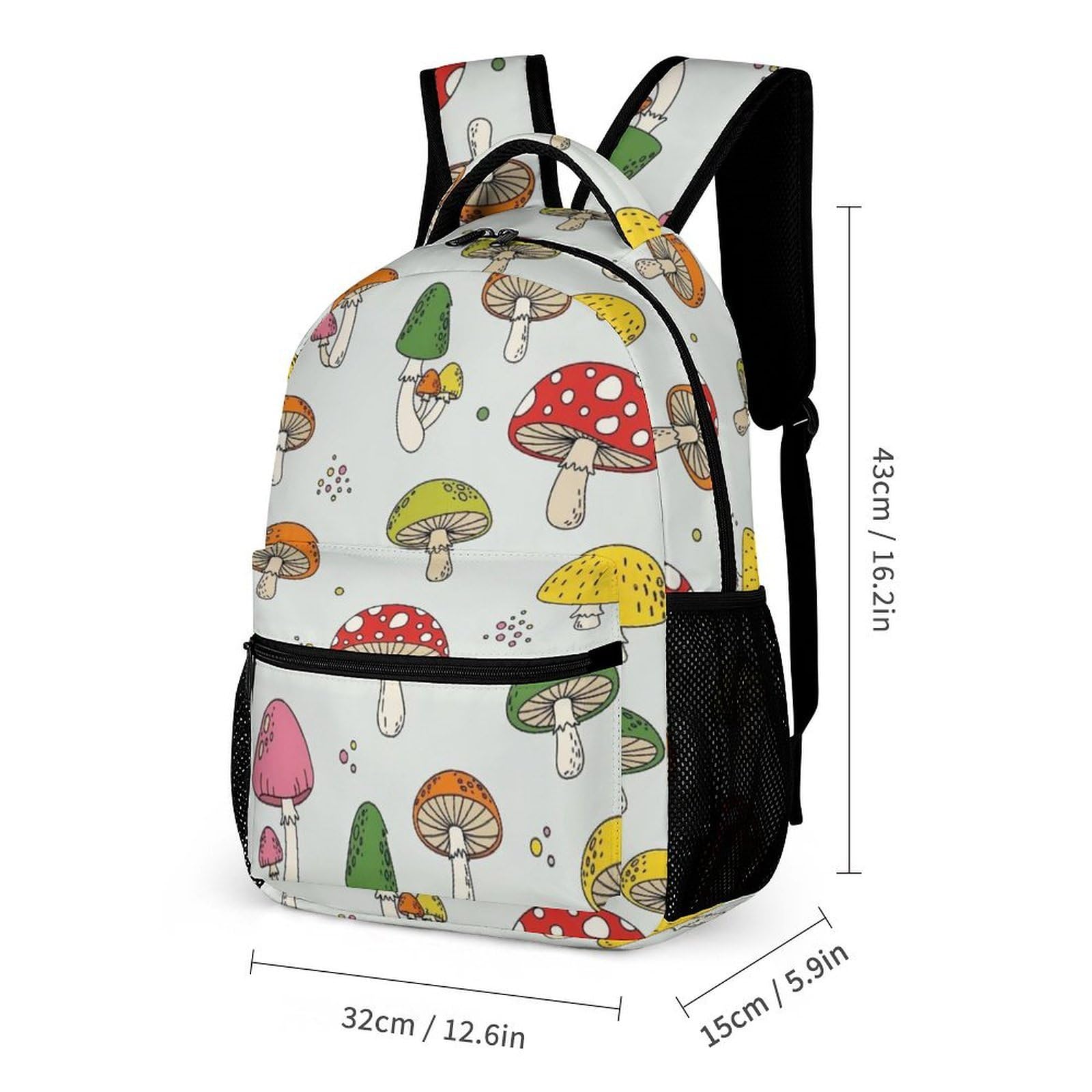Ensemble sac à dos Mushroom Butt (2) avec sac à lunch et trousse de maquillage, boîte de rangement à bandoulière