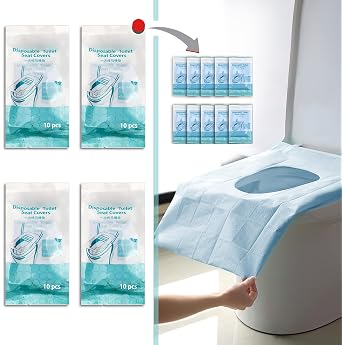 40 St ck Toilettenauflage Einweg/Einweg ToilettensitzauflageWasserdichte Biologisch Abbaubarer Einweg-Toilettenbez ge im Taschenformat f r Erwachsene und KinderIdeal f r Reisen ffentliche Toiletten