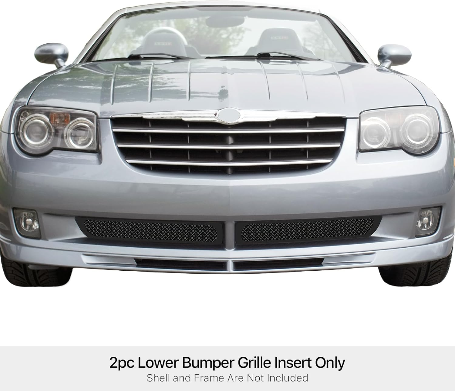 APS Compatible with Chrysler Crossfire 2004-2008 Lower Bumper Stainless Steel Black Mesh Front Grill Grille Insert R76526H