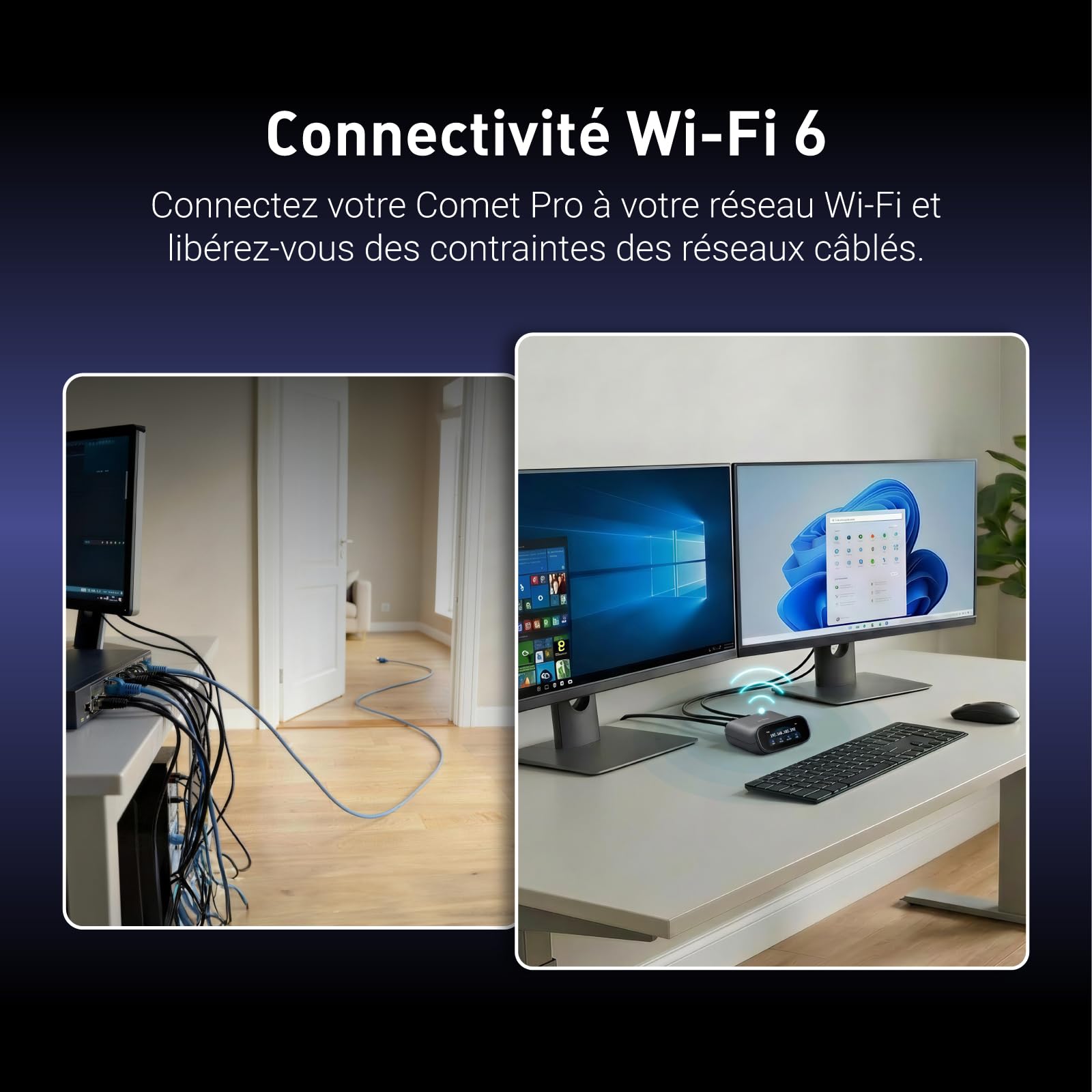 GL.iNet Comet Pro (GL-RM10) KVM à distance via Wi-Fi, Wi-Fi 6 double bande, passthrough 4K @ 30 Hz, écran tactile, EMMC 32 Go, support échelle, accès à distance pour la récupération après sinistre