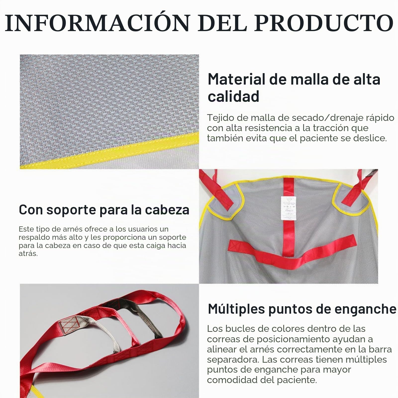 Arnés Elevación Paciente Cuerpo Completo Eslinga Cinturón De Transferencia Médica Grúa De Paciente Equipo De Elevación Médica Bariátrica Discapacidad De Elevación Cómoda XL