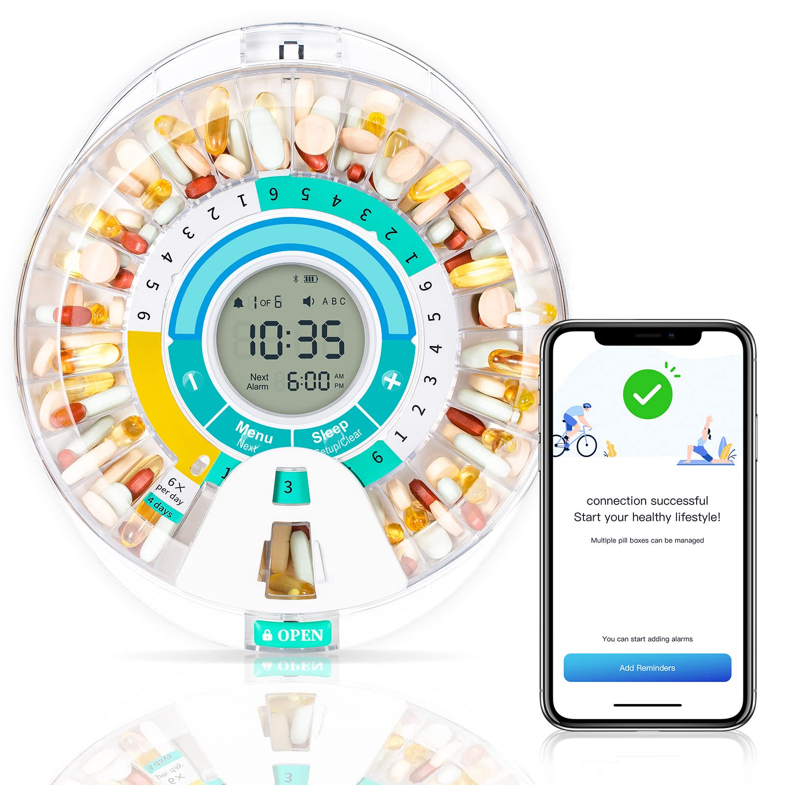 Buy Zoksi Upgrade Bluetooth Smart Automatic Pill Dispenser, Electronic