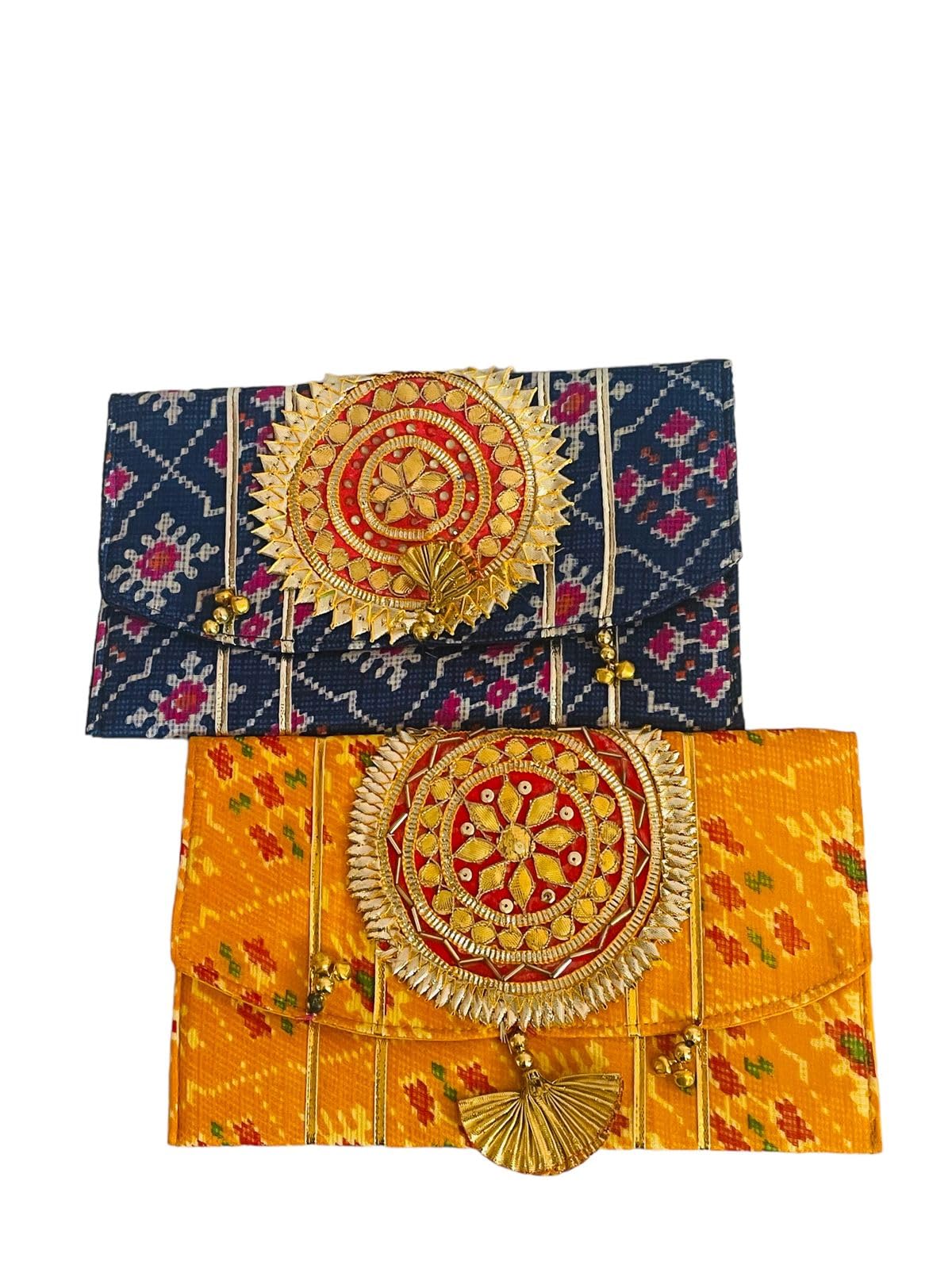 Firstsight Mart Hand Embroidered andicrafts Womens Hand purse Banjara Traditional Hand Poches Cotton Clutch Purse for Girls & Women (Yellow & Navy blue) (B0CQFYC3PD) Amazon Price History, Amazon Price Tracker