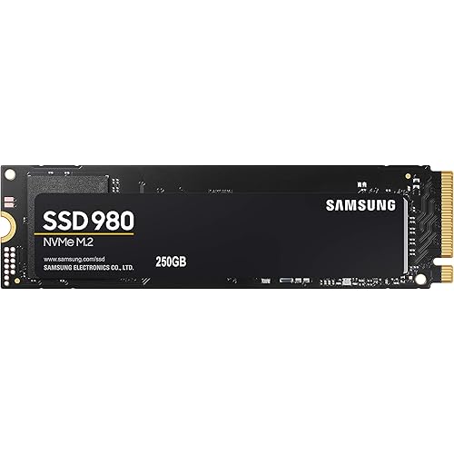 SAMSUNG 980 SSD 250GB PCle 3.0x4, NVMe M.2 2280, Internal Solid State Drive, Storage for PC, Laptops, Gaming and More, HMB Technology, Intelligent Turbowrite, Speeds up-to 3,500MB/s, MZ-V8V250B/AM
