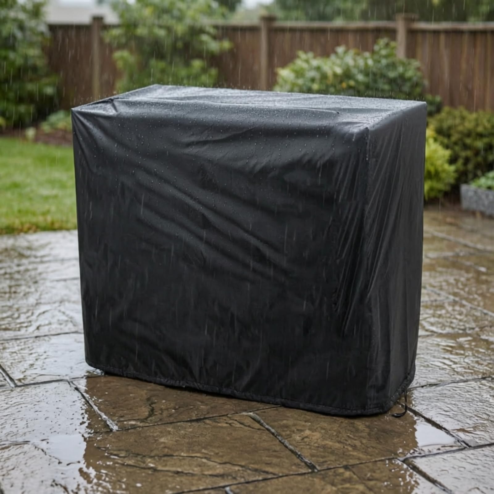Generic Copertura Barbecue Impermeabile Copri Barbecue Copri Griglia Protettivo Custodia Design Quadrato a Vestibilità Ordinata in Oxford 210D con Chiusura a, Nero, 80 66 100 Cm