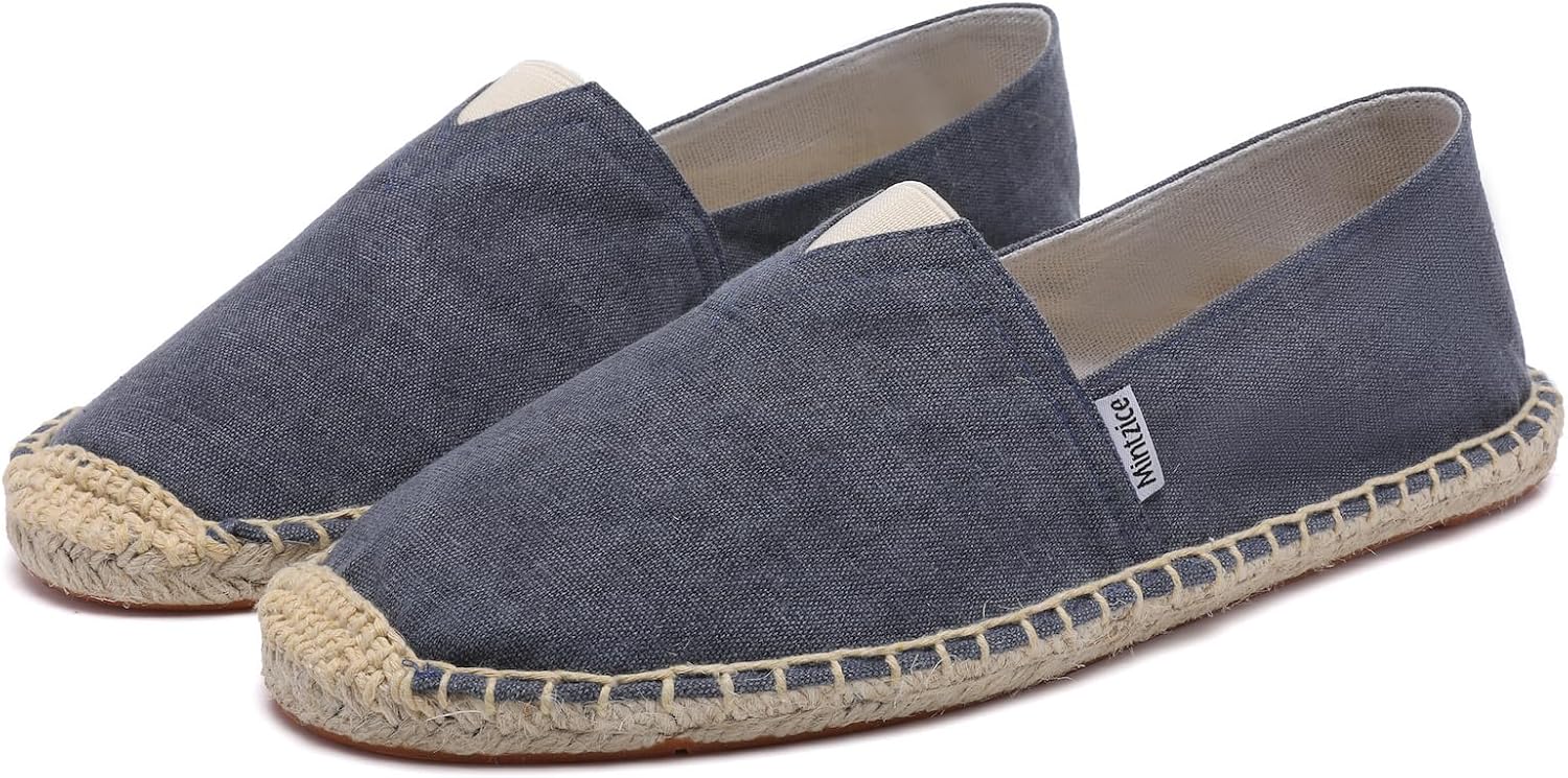 Mintzice Men's Solid Comfortable Slip on Canvas Espadrilles Flat - Image 2