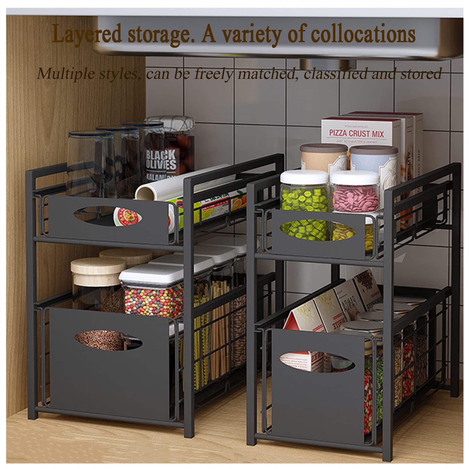 Opbergplank For Badkamerkeuken, Onder De Gootsteen Plank Organizer Rack Multifunctionele Onder De Gootsteen Opslag For Badkamer Keuken LYWY (Color : White, Size : 39.8x22.4x37.4cm