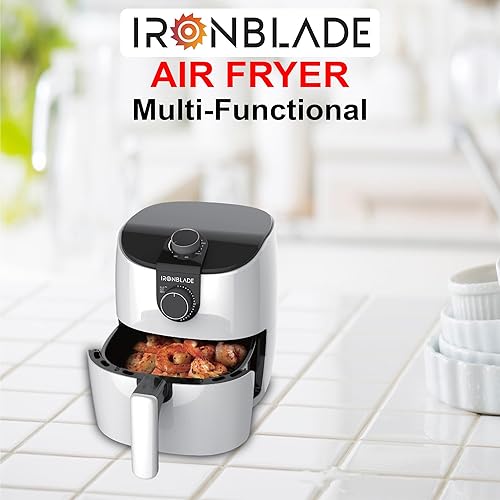 Miniatura 4 de EMB IronBlade Series - Freidora de aire multifuncional, 1500 W, capacidad de 3.7 cuartos de galón, temporizador ajustable, mango antideslizante,
