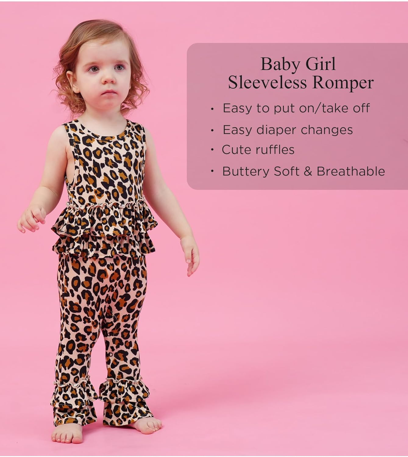 Bamboo Viscose Sleeveless Baby Girl Romper Infant and Toddler Baby Bell Bottoms