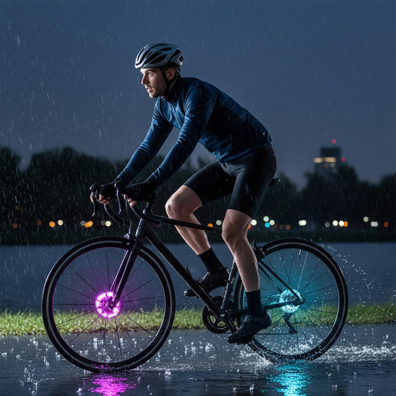 a Raggi per Bici Intelligenti - Sensore di Movimento attivato,Luce del mozzo della Ruota della Bicicletta Notturna per Bambini, Adolescenti, Adulti, Uomini, Donne, Figli,