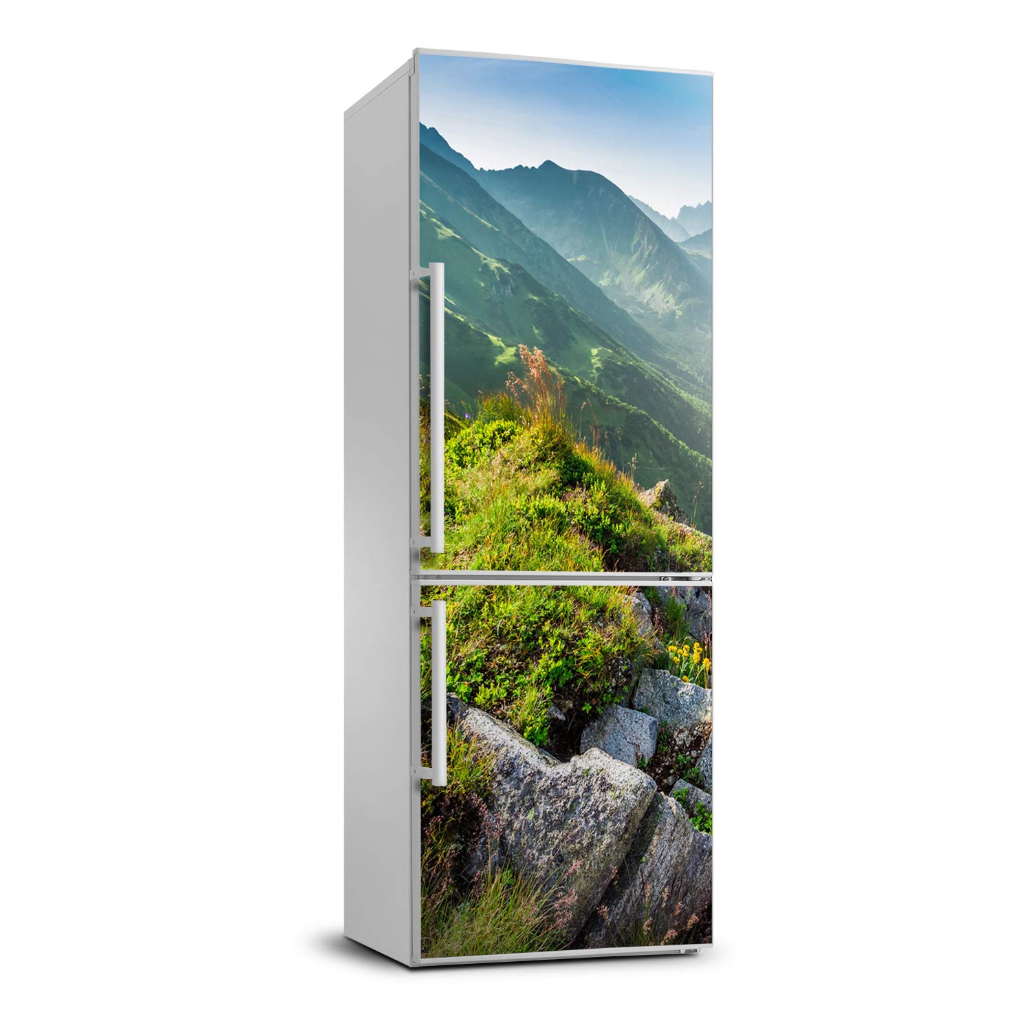 Autocollant frigo 60x180cm décoration été montagne sticker porte Tulup