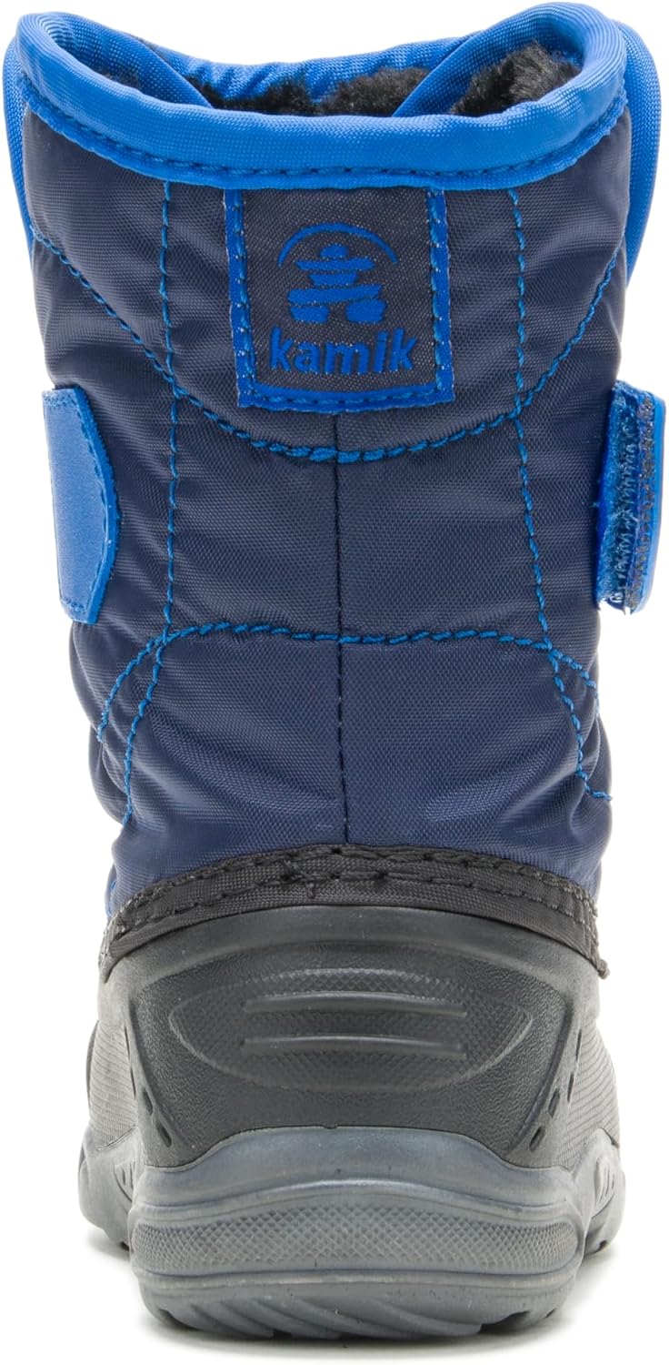 Kamik Kids Snowbug 5 Winter Snow Boot Waterproof Nylon Adjustable Strap Vegan Friendly Warm Insulated