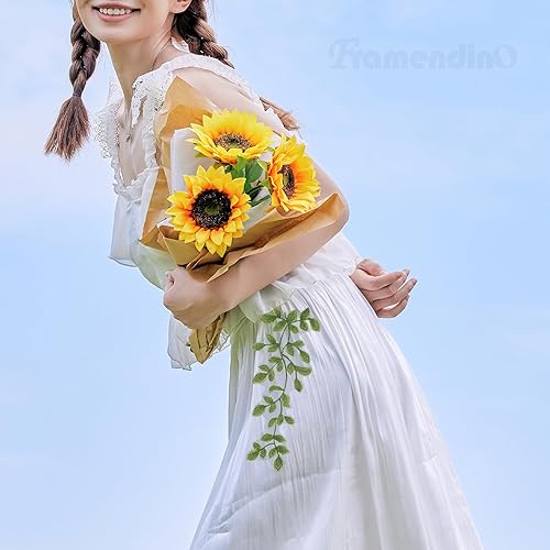 Miniatura 3 de Framendino, Paquete de 4 parches de vid de hojas de bosque verde, apliques de encaje, adornos bordados para decoración de tela, disfraces,