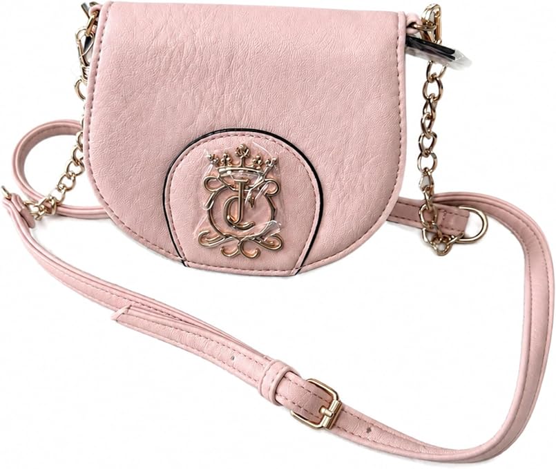 Juicy Couture ベロア ショルダーバッグ ピンク Juicy Couture Royal Crest Mini Rounded Flap Crossbody Bag with