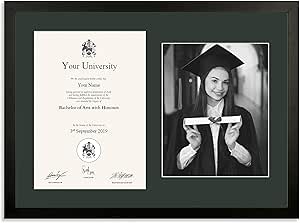 Beaver Frames - Black Wooden Graduation Frame - A4 Certificate & 10x8in ...