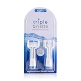 Replacement Brush Head Refills | Innovative 3 Head Design | Compatible with Triple Bristle Brand Sonic Toothbrush | Color Changing Indicator Bristles | 2 Pack (Blue)