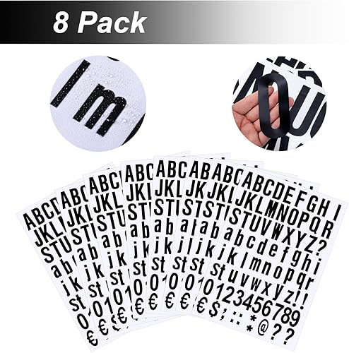 Miniatura 3 de Kit de letras de vinilo autoadhesivas de 8 hojas, números de buzón para buzón, letreros, ventanas, puertas, automóviles, camiones, hogar, negocios,