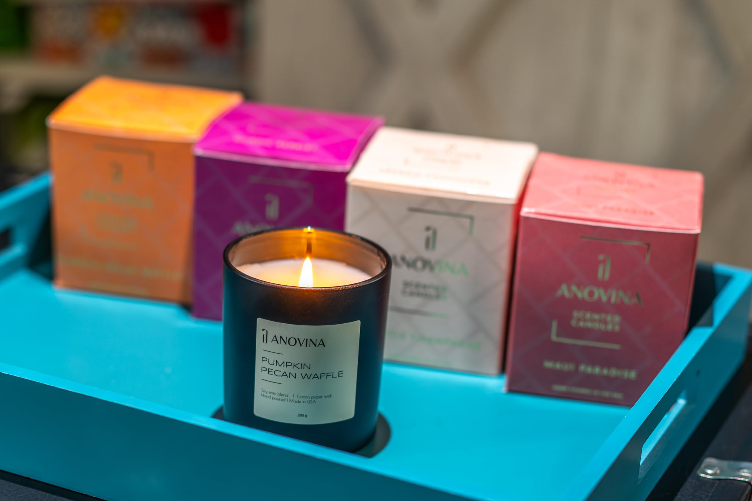 Experimenta la magia navideña con la vela perfumada de gofre de calabaza y nueces hecha en Estados Unidos, mezcla de cera de soja prémium con caja de regalo, perfecta para regalar