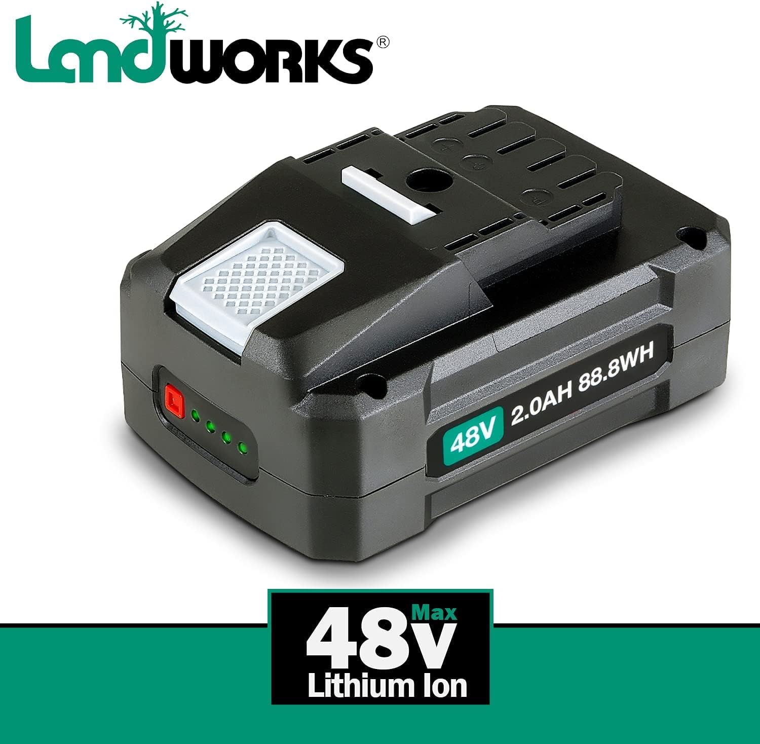Landworks Earth Auger Power Head Steel 6" Inch x 30" Inch Bit & Lithium Ion Rechargeable Battery 48V 2Ah 88.8 Watt : Patio, Lawn & Garden