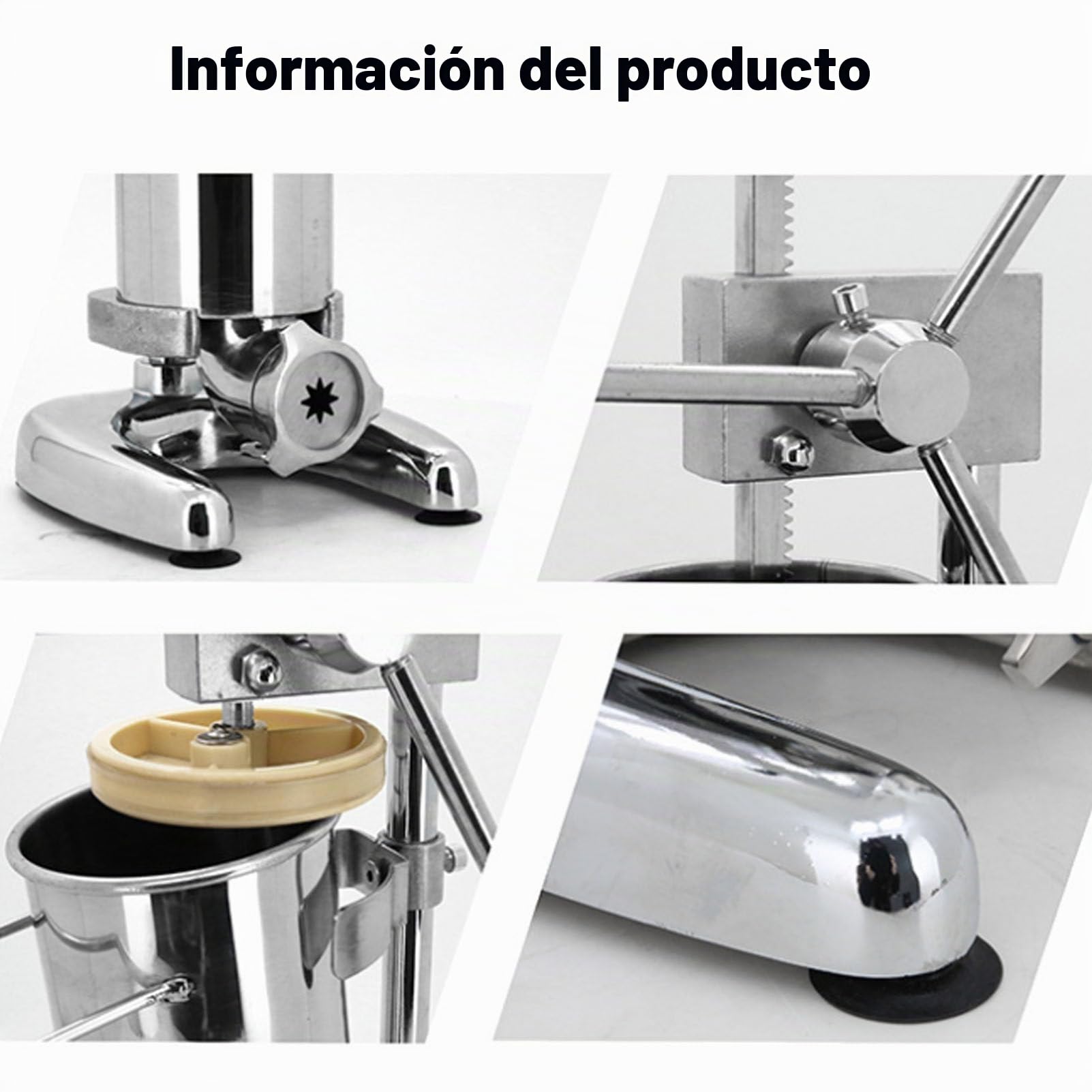 Máquina para hacer churros manual, comercial 2L 3L Máquina para hacer churreras españolas manuales con 5 tipos de moldes, Máquina para hacer churreras españolas verticales de acero inoxidable ,2L