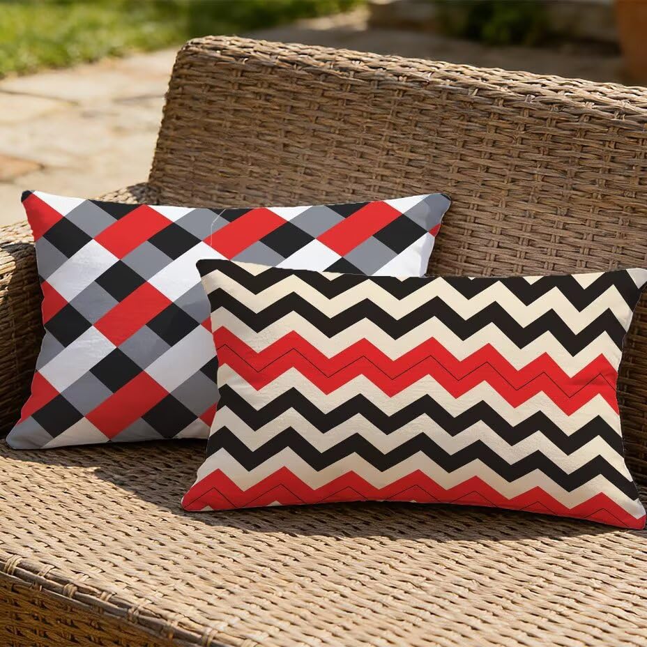 Coussin extérieur imperméable rouge 50x70 cm pour canapé de patio et jardin