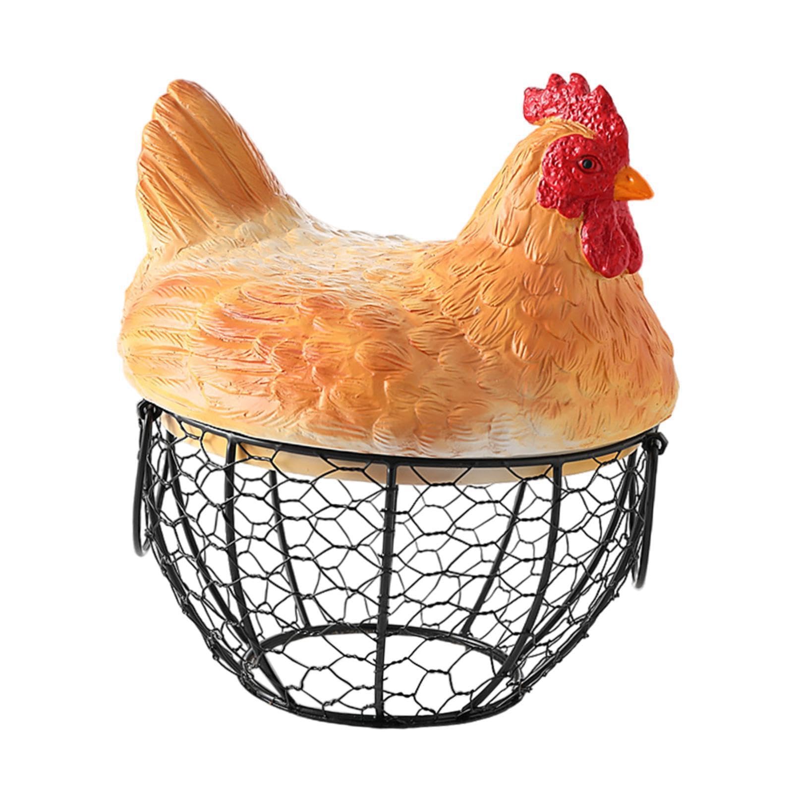 Alcxazs Black Ventilated Egg Basket For Creative Fresh Eggs Wire Vegetable Storage Beautiful Kitchen Supplies Iron Woven Basket Can Be Used As Egg Storage Or