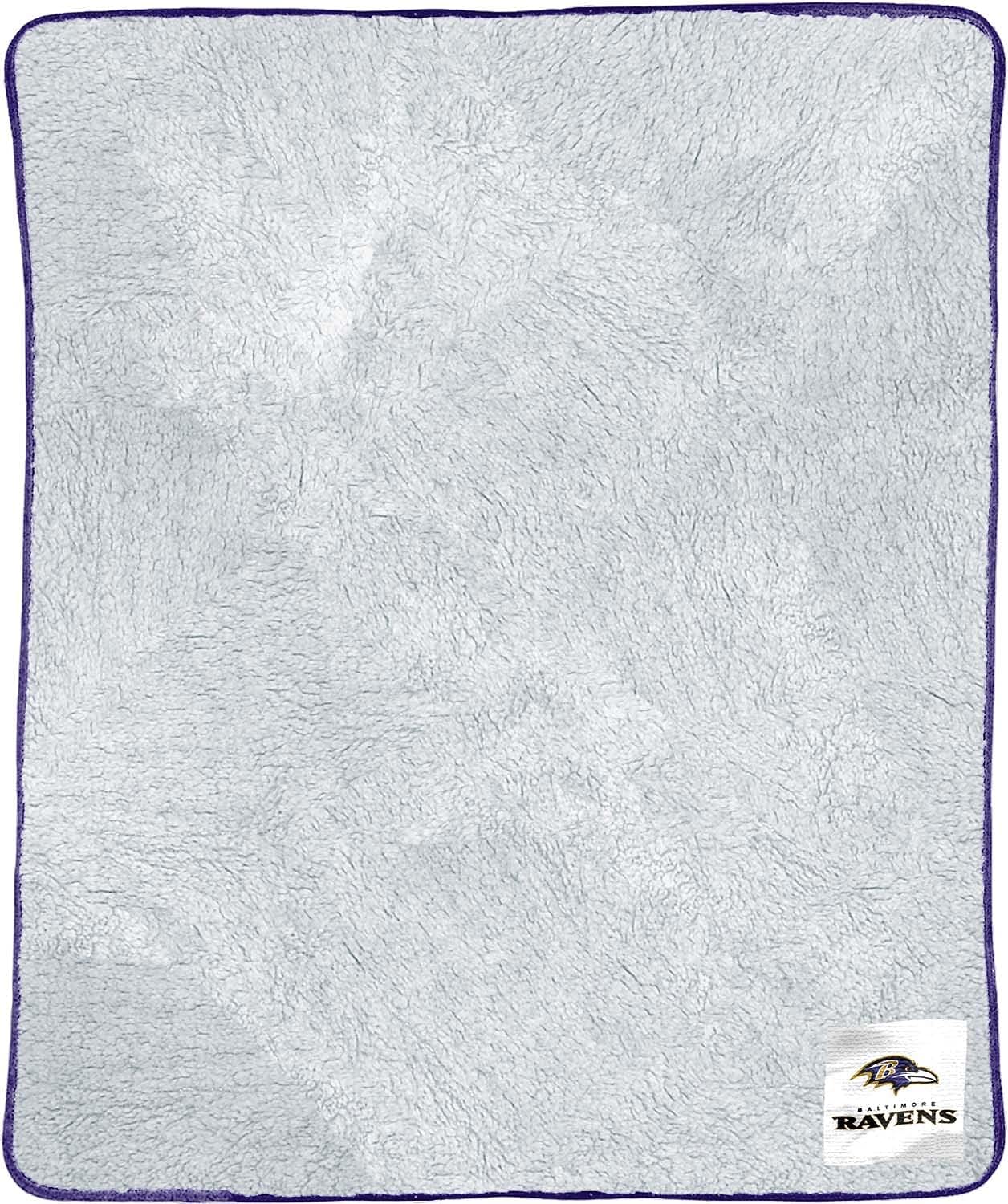 Northwest NFL Soft Two Tone Sherpa Throw, 50" x 60" Blanket, Officially Licensed Throw for Bedding, Sofa, or Gameday, Frosty Fleece Cover (Baltimore Ravens - Purple,) : Sports & Outdoors
