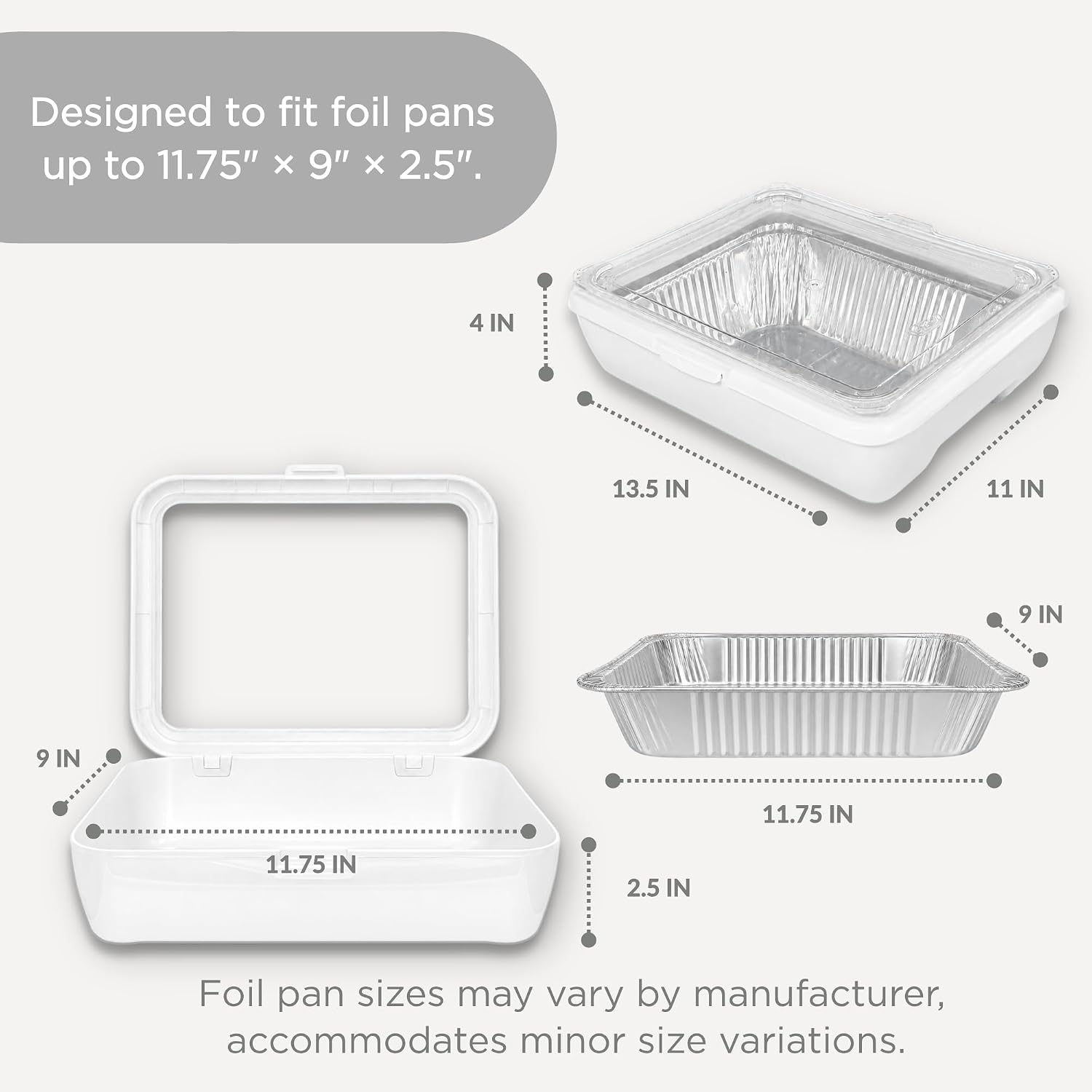 Fancy Panz White - Classic - Reusable Foil Pan Holder - Made in USA