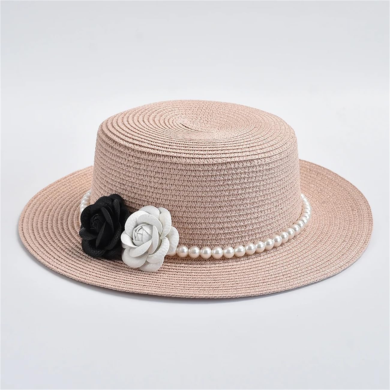 Cappelli di paglia da donna, stile francese, elegante, per vacanze, barca, estate, piatto, spiaggia, sole