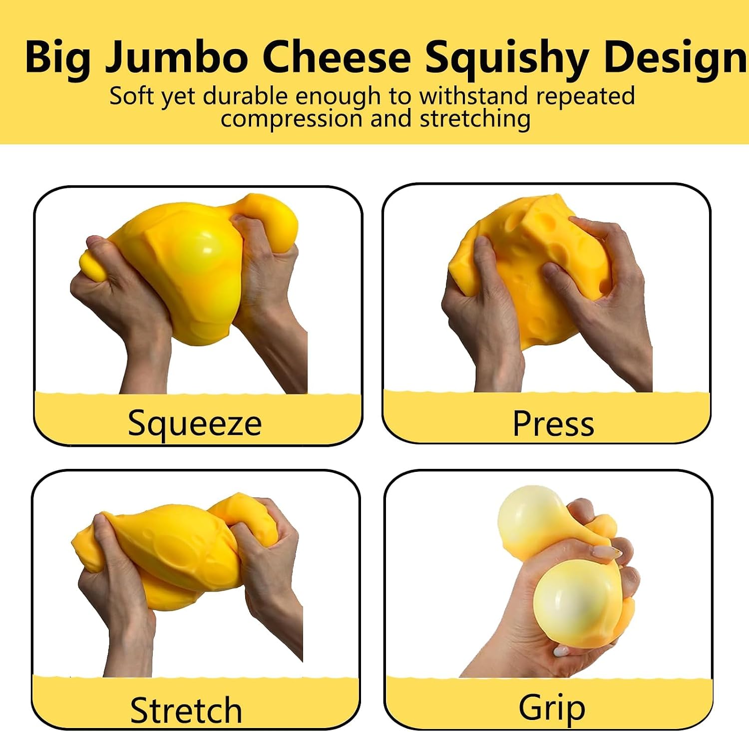 Cheese Squishy Stress Fidget Toy Stress Balls for Adults image 5