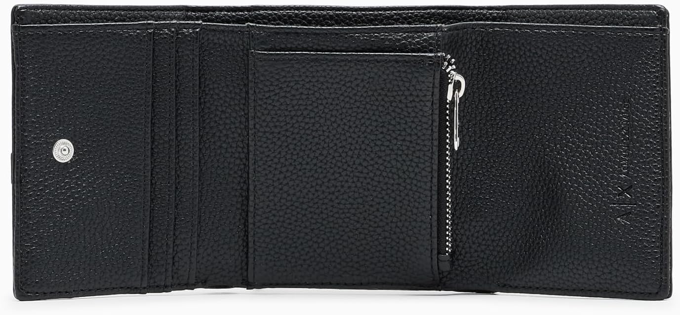 Armani Exchange Women's Snap Lock Card Wallet, Black, One Size - Image 5