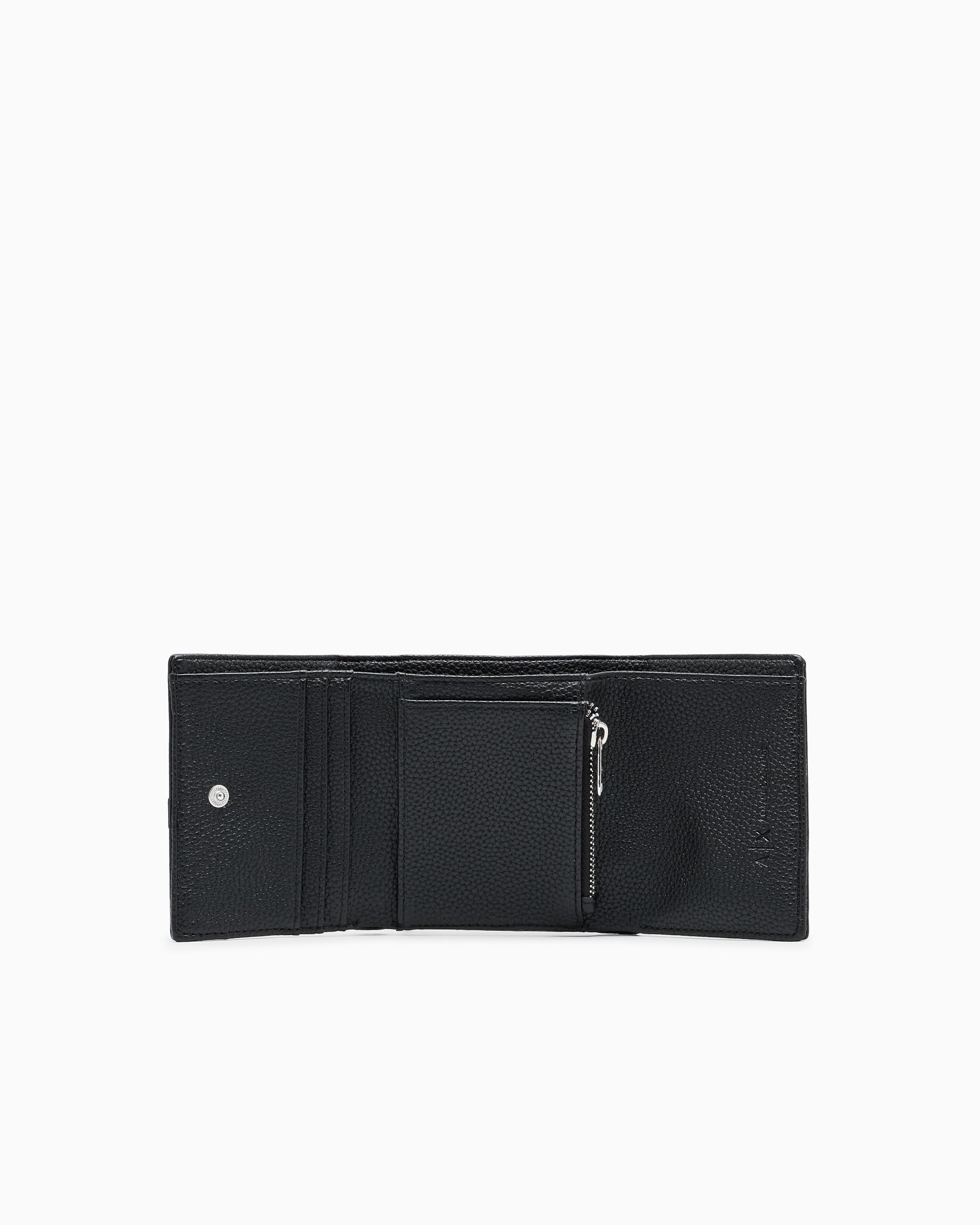 Armani Exchange Essential Wave, Logo Argento, Portafoglio Bi-Fold da Donna