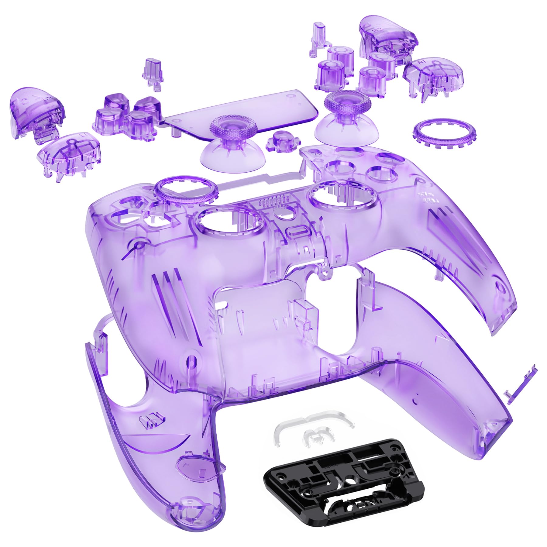 eXtremeRate LUNA Cover Przycisków Obudowa Touchpad Kompatybilny z Kontrolerem ps5 BDM-030/040,Przeprojektowana Wymiana Shell Osłona Case dla Kontrolerem ps5 BDM-030/040-Jasne Atomowy Fioletowy