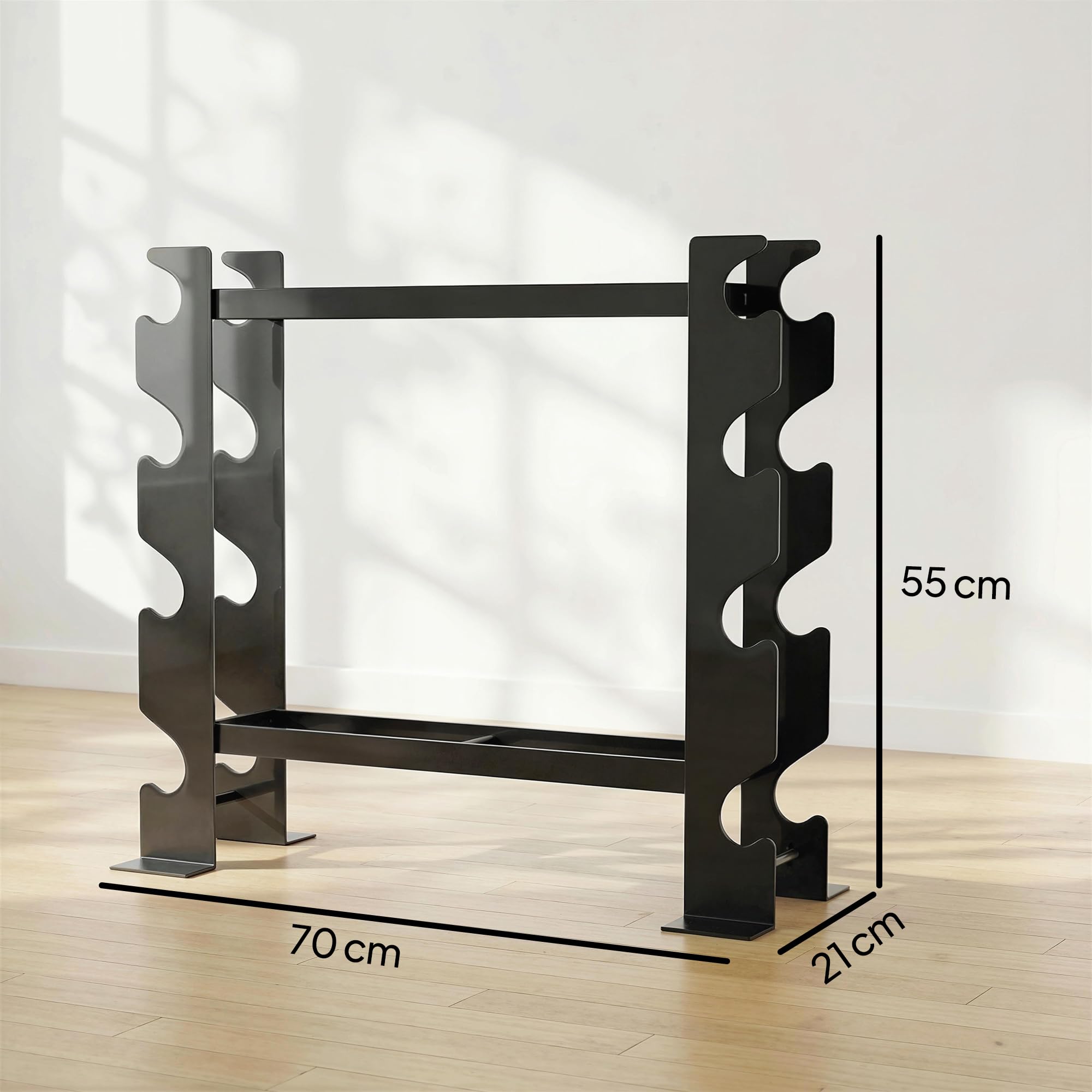 SPORTNOW Porta Pesi Palestra Casa a 4 Ripiani, Rastrelliera Manubri in Acciaio, Supporto per Manubri e Kettlebell, Salvaspazio per Palestra Domestica, Capacità 200 Kg, Nero