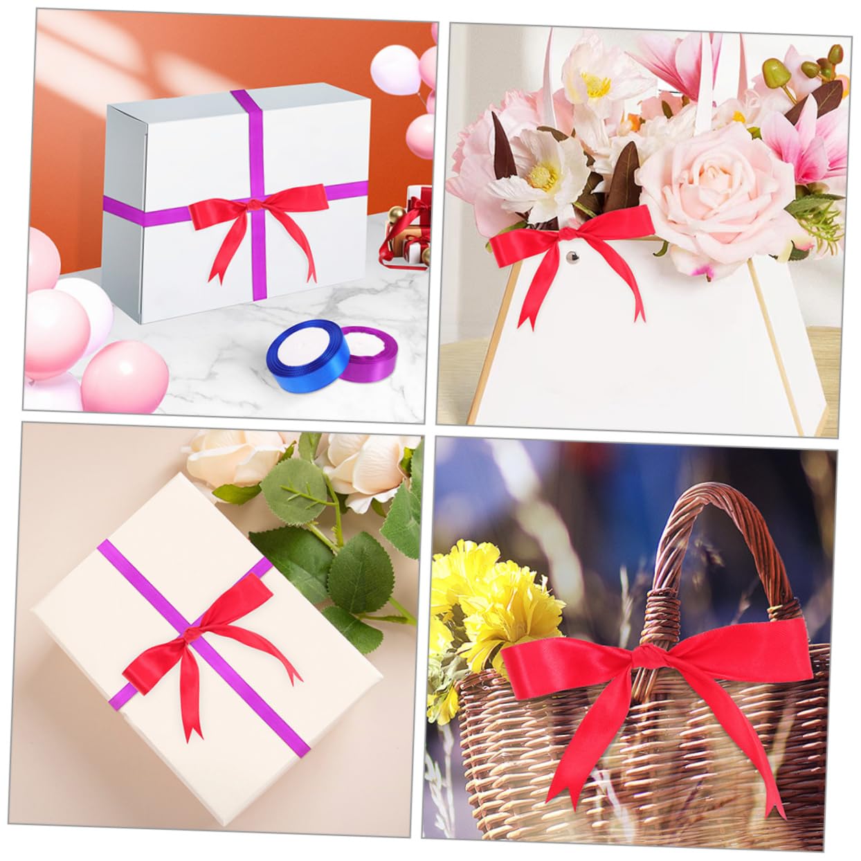 12 Rollen Bastel-geschenkband Geschenkverpackungsbänder Für Kuchenkarton Blumenverpackung Diy-anwendungen Aus Polyester Vielseitig Einsetzbar