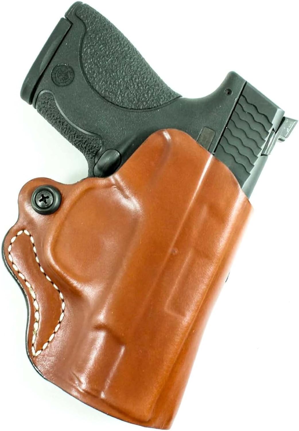 Desantis Mini Scabbard, Gun Holster with Secure Grip,Leather Molded, Right Hand Draw, Unisex,Tan, FITS:S&W M&P Shield 9/40,S&W M&P Shield M2.0 9/40