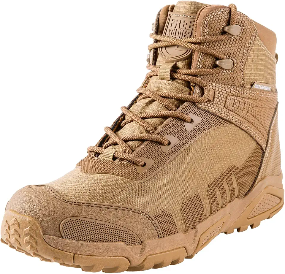 Botas de trilha masculinas FREE SOLDIER, Impermeáveis, Leves, Duráveis, Botas de Combate, para Tática militares