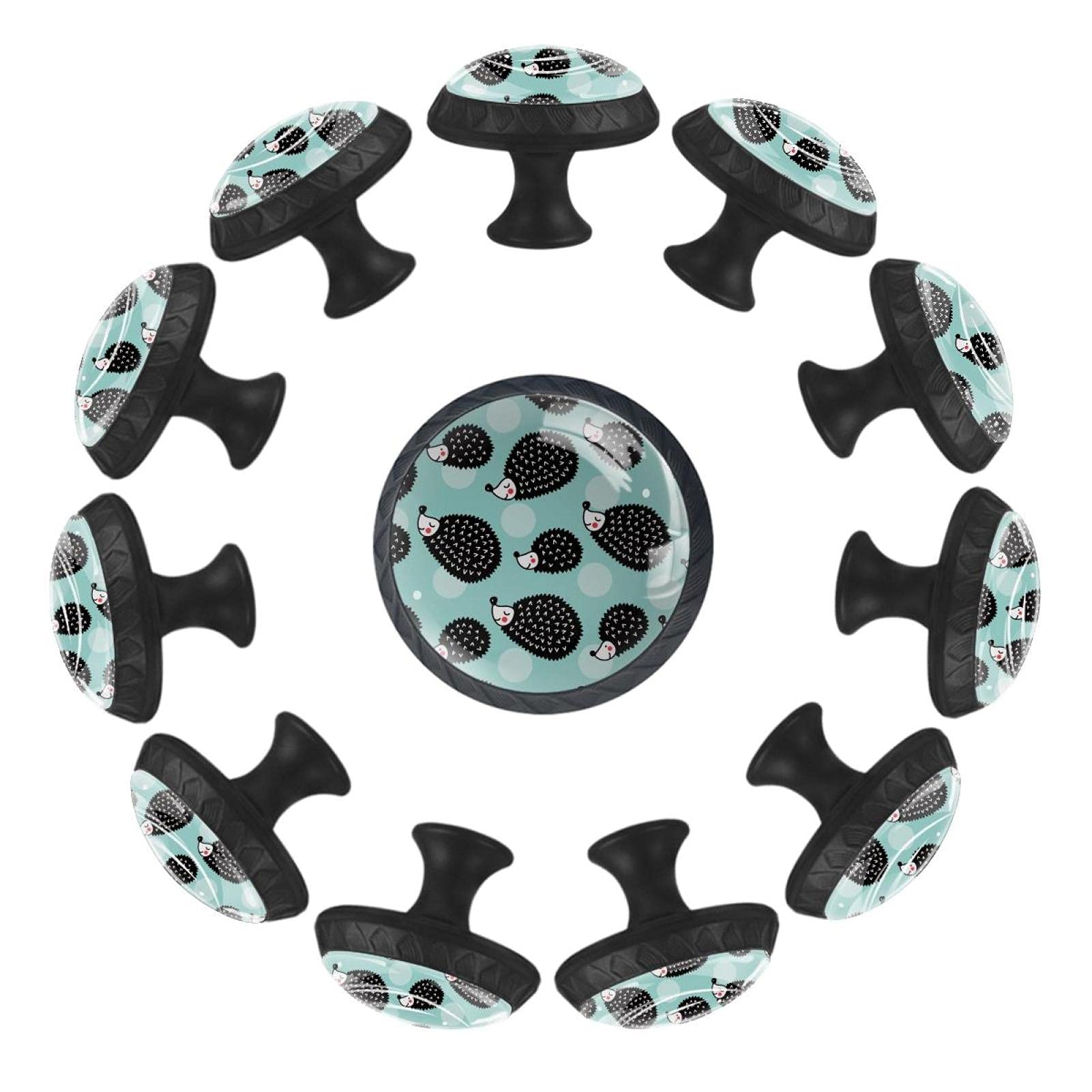 Boutons de tiroir ronds hérisson et pois 35mm pour commode enfant (Lot de 12)