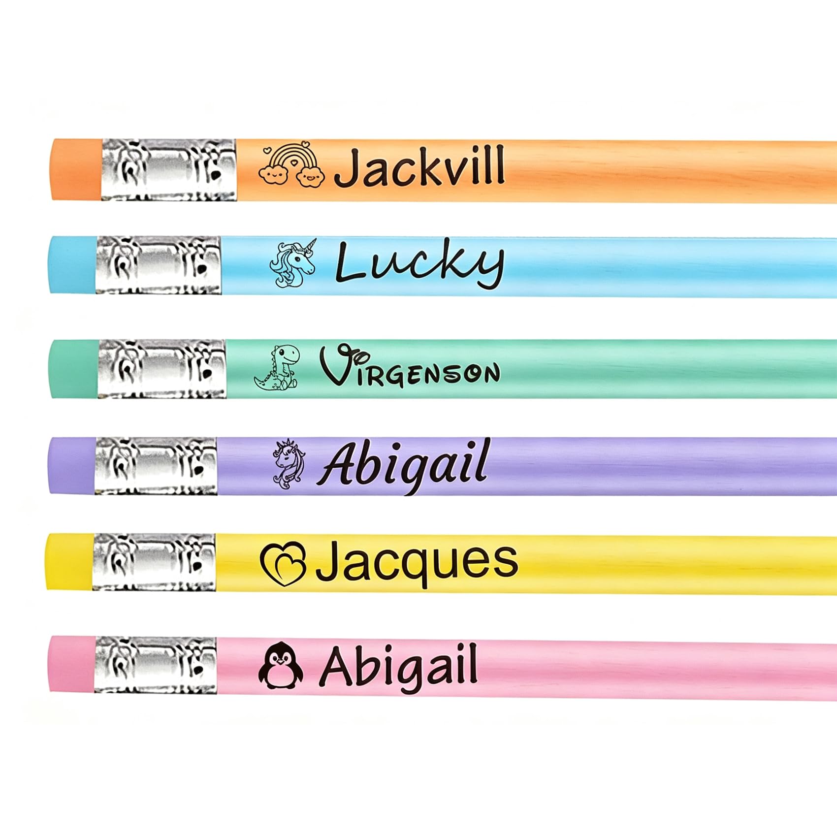 FROKIK Personalised Pencils for Kids, Custom Name Pencils with Eraser