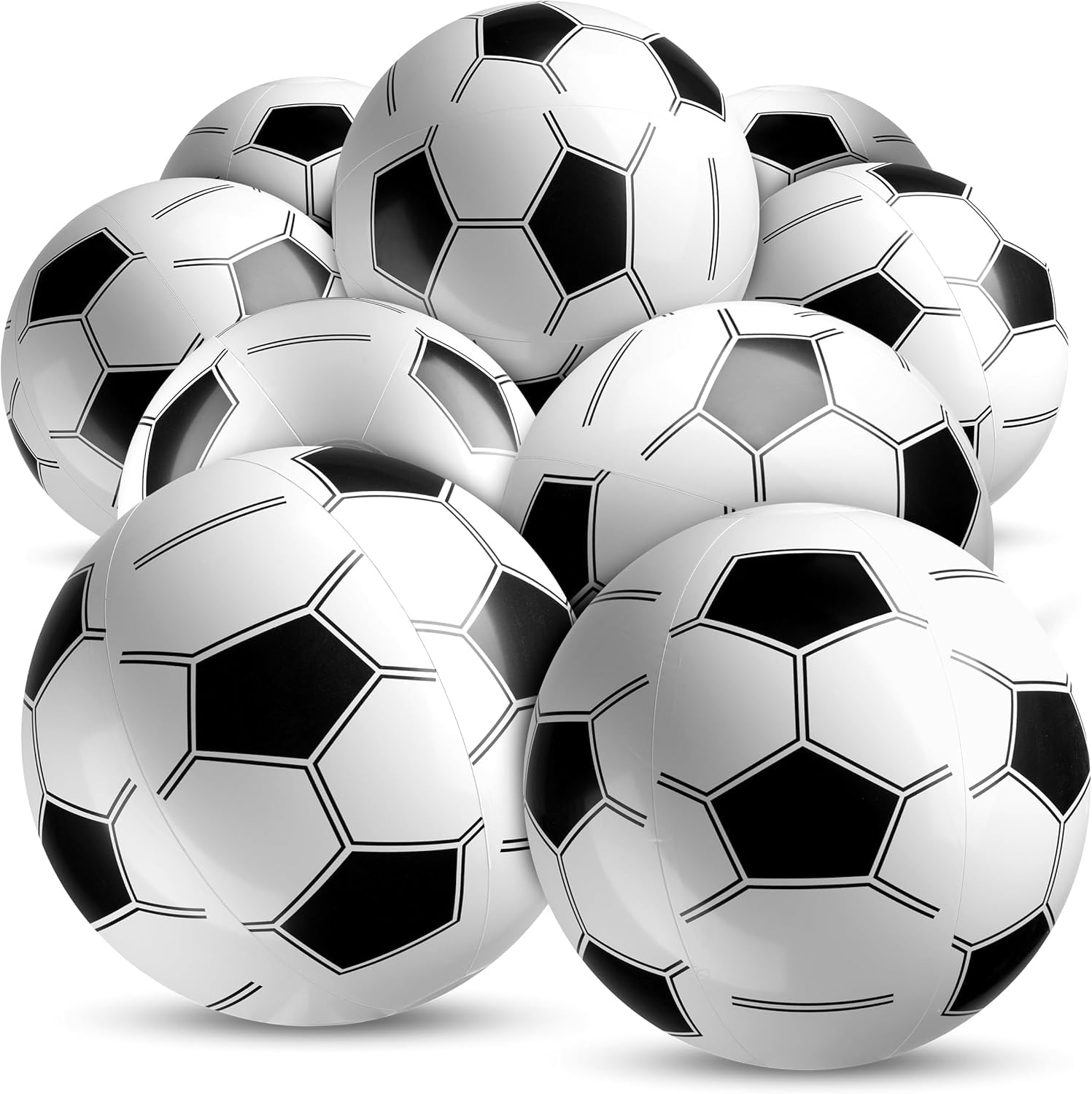 Photo 1 of Bedwina Inflatable Soccer Balls (12 Pack) - 16-inch Beach Balls
