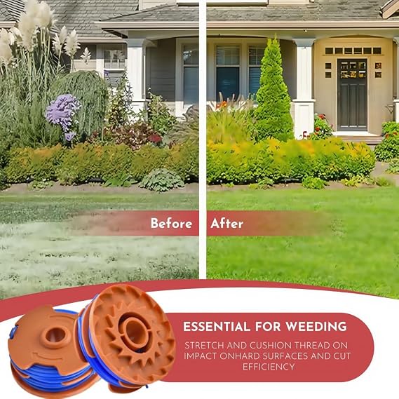 Worx strimmer spool,mcgregor strimmer spool and line,Qualcast Strimmer Wire for McGregor MET6032 MET4530 MET3525 Worx 100 Worx WG119E,Double Autofeed Spools Replacement for Qualcast GT25 GGT350A1 GT30